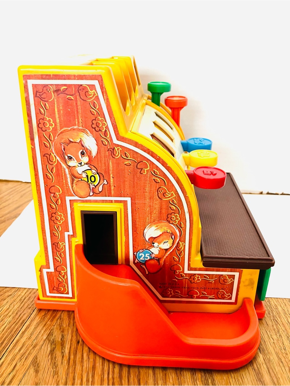 Fisher Price 1974 Toy Cash Register Works Has 7 Coins Minor Marks Read - Picture 8 of 12